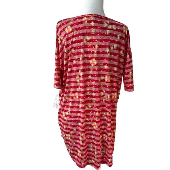 LuLaRoe Irma Red Colorful Top High Low Size M - Picture 2 of 12